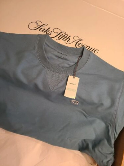 Pre-owned Coach Limited Edition  Men Sweatshirt Blue Embroidered Logo Size 2xl
