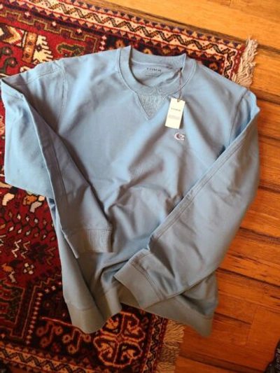 Pre-owned Coach Limited Edition  Men Sweatshirt Blue Embroidered Logo Size 2xl