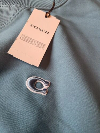 Pre-owned Coach Limited Edition  Men Sweatshirt Blue Embroidered Logo Size 2xl