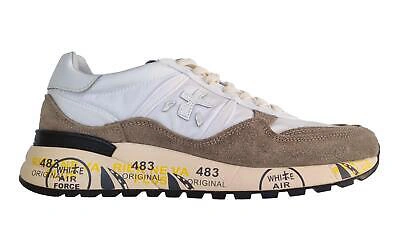 Pre-owned Premiata Men's Shoes Suede Sneaker Fabric Landeck_6406 White