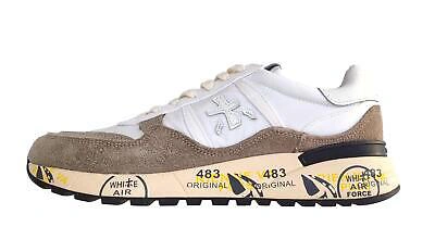 Pre-owned Premiata Men's Shoes Suede Sneaker Fabric Landeck_6406 White