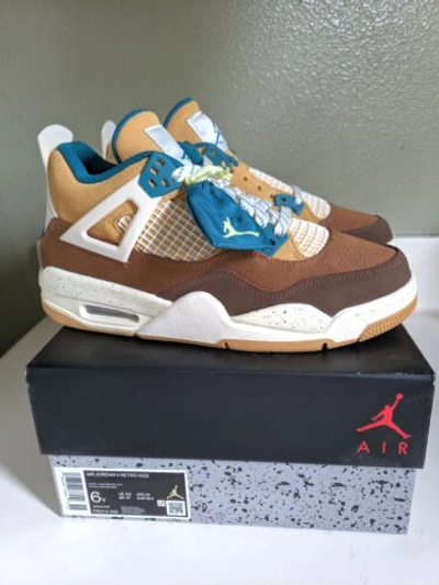 Pre-owned Jordan [size 6 Youth = 7.5 Women] Nike Air  4 Retro Cacao Wow Teal 4s N0t Sb Sp In Brown