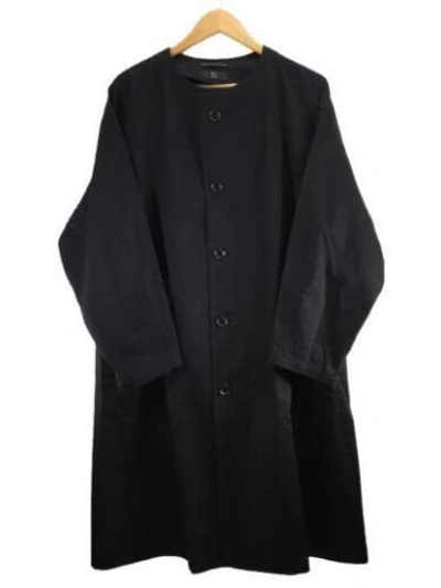 Pre-owned Y's Yohji Yamamoto 302984 Coat Wool Colarless Black Size 2