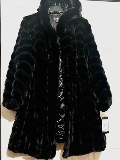 Pre-owned Jones New York Jones York Women's Winter Formal Faux Fur Coat Jacket Plus 2x Run Big Fit 3x In Black