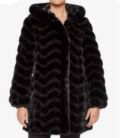 Pre-owned Jones New York Jones York Women's Winter Formal Faux Fur Coat Jacket Plus 2x Run Big Fit 3x In Black