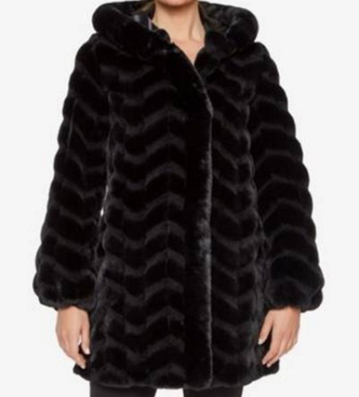 Pre-owned Jones New York Jones York Women's Winter Formal Faux Fur Coat Jacket Plus 2x Run Big Fit 3x In Black