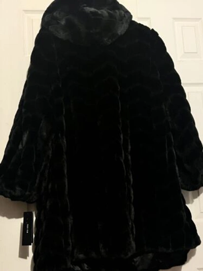 Pre-owned Jones New York Jones York Women's Winter Formal Faux Fur Coat Jacket Plus 2x Run Big Fit 3x In Black