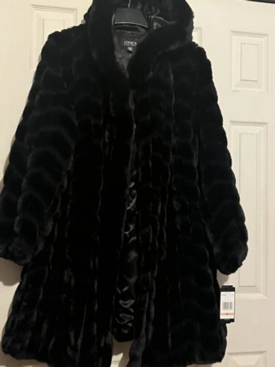 Pre-owned Jones New York Jones York Women's Winter Formal Faux Fur Coat Jacket Plus 2x Run Big Fit 3x In Black