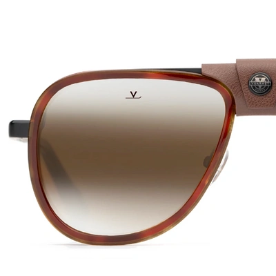 Pre-owned Vuarnet Sunglasses Vl211100022136 Glacier 2111 Vl2111 Black/tortoise + Brownlynx