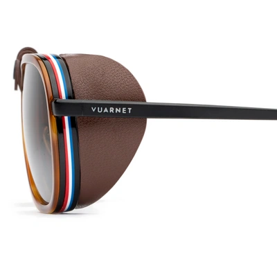 Pre-owned Vuarnet Sunglasses Vl211100022136 Glacier 2111 Vl2111 Black/tortoise + Brownlynx
