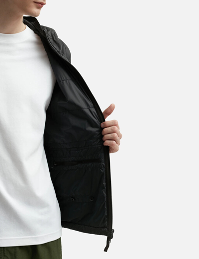 Pre-owned Stone Island Q0325 Hooded Light Jacket Garment Dyed Micro Yarn With Primaloft In Black