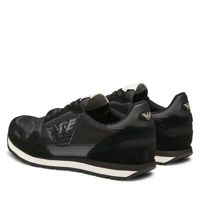 Pre-owned Emporio Armani Shoes Sneaker  Man Sz. Us 8,5 X4x537xn730 R926 Black