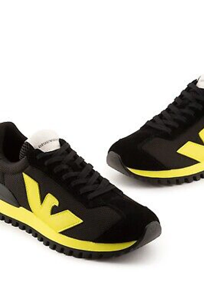 Pre-owned Emporio Armani Shoes Sneaker  Man Sz. Us 8,5 X4x583xn647 S737 Black