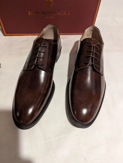 Pre-owned Bruno Magli -  Asti Brown Oxford Dress Shoes 10 M ( Eur 43) Italy