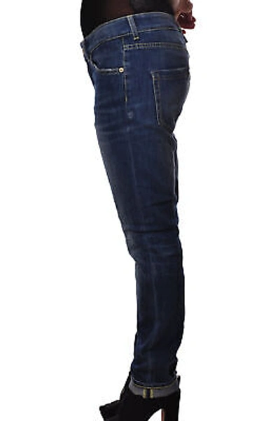 Pre-owned Dondup Woman Narrow Leg Jeans Blu Medio 3465