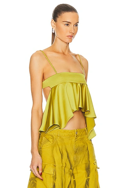 Shop Attico Ruffle Top In Lime