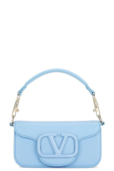 Shop Valentino Loco Small Shoulder Bag In Popeline Blue