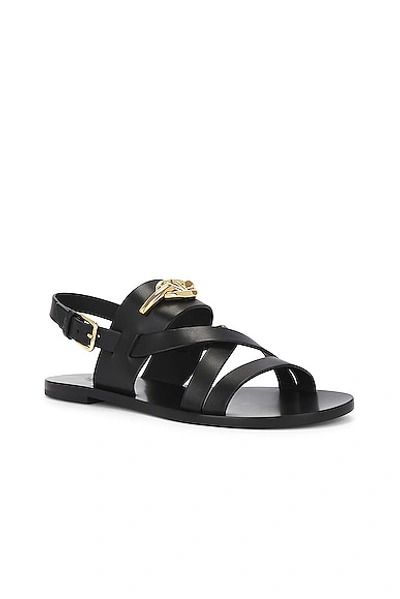 Shop Valentino V Logo Gate Sandal In Nero