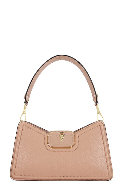 Shop Valentino V Logo Shoulder Bag In Rose Cannelle