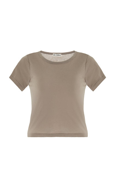 Shop Éterne Cotton-blend Baby T-shirt In Brown