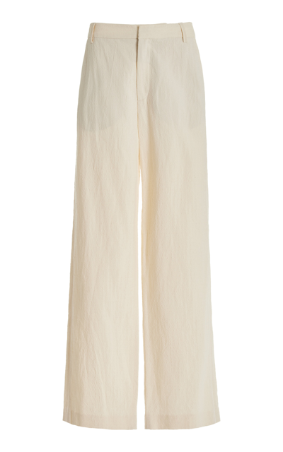 Shop Closed Jurdy Cotton-linen Pants In Ivory