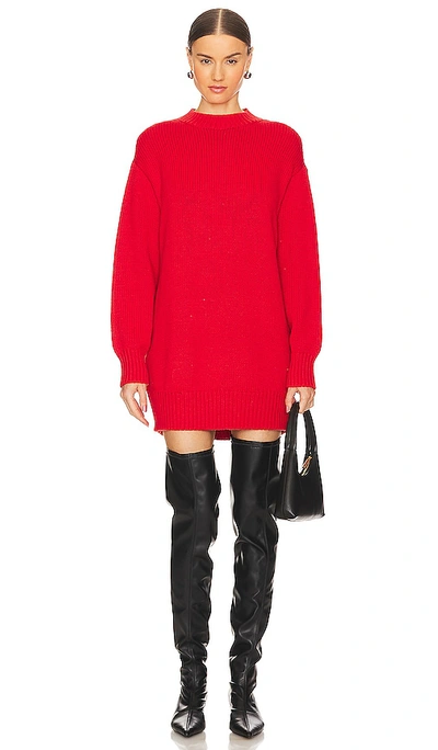 Shop L'academie Manal Sweater Dress In Red