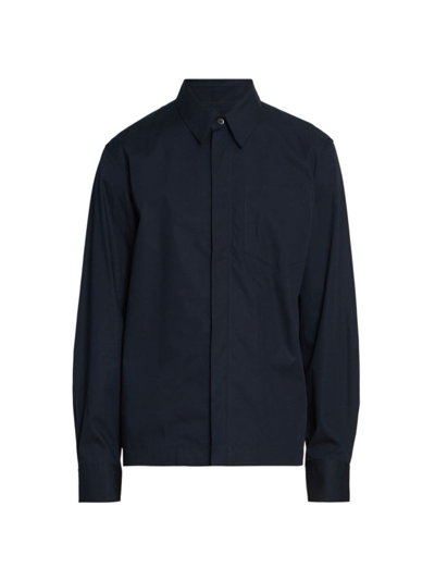 Shop Dries Van Noten Men's Corran Cotton Button-up Shirt In Midnight