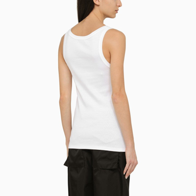 Shop Prada White Cotton Jersey Vest Women