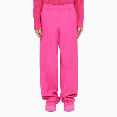 Shop Valentino Pp Pink Crepe Couture Pants Men