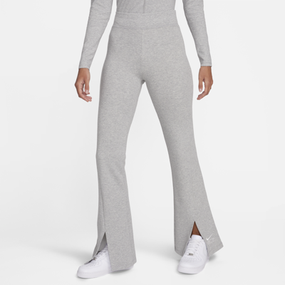Shop Nike Women's Air High-waisted Full-length Split-hem Leggings In Grey