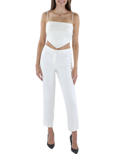 Shop Xscape Womens Mesh Sequined Cropped In White