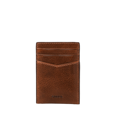 Shop Fossil Men's Andrew Leather Card Case In Brown