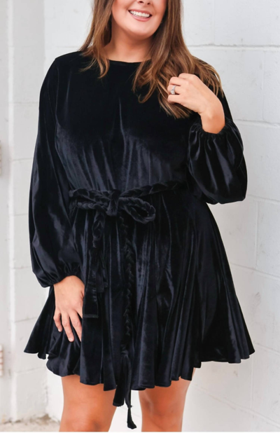 Shop Beulahstyle Opra Velvet Dress In Black
