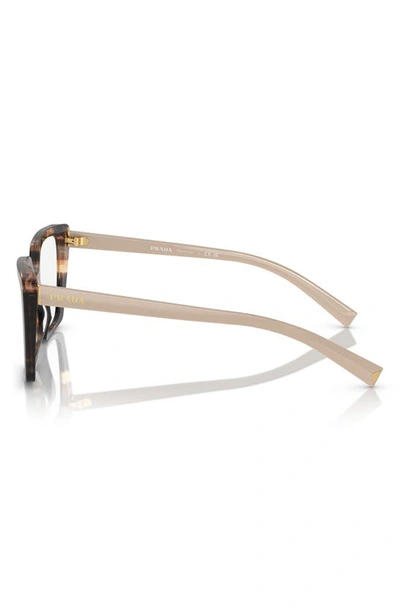 Shop Prada 51mm Square Optical Glasses In Brown Tort