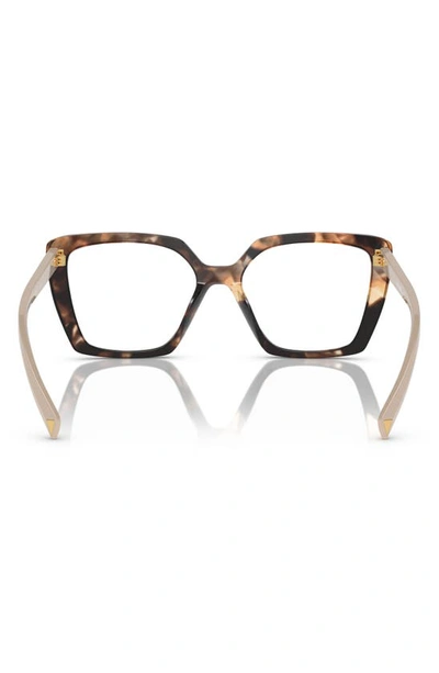 Prada 51mm Square Optical Glasses In Brown Tort