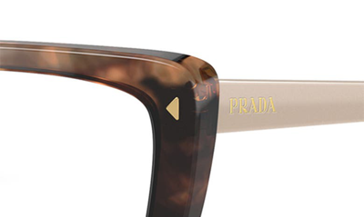 Shop Prada 51mm Square Optical Glasses In Brown Tort