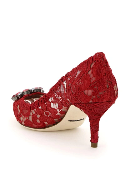 Shop Dolce & Gabbana Lace Bellucci Pumps In Red