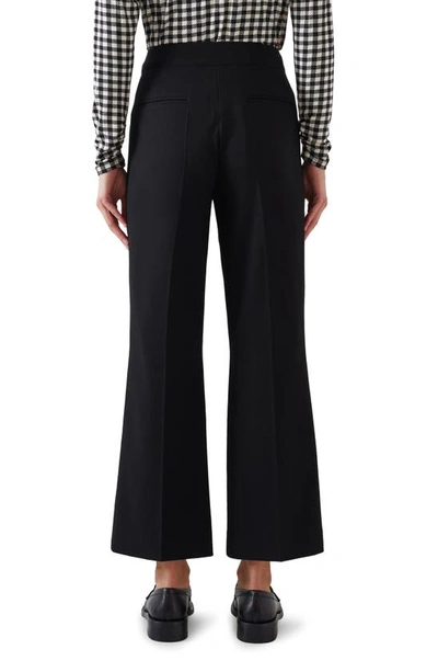 Shop Lk Bennett Soni Crop Flare Trousers In Black