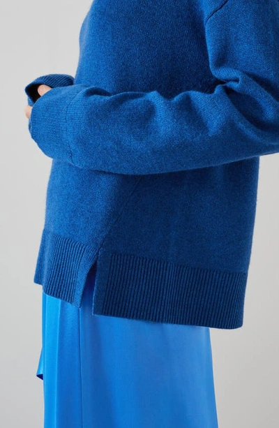 Shop Lk Bennett Zoe Mock Neck Sweater In Blue
