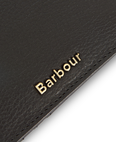 Shop Barbour Men's Laire Leather Rfid Card Holder In Black,clas