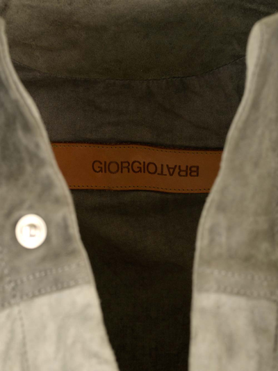 Shop Giorgio Brato Leather Jacket Sage-colored In Green