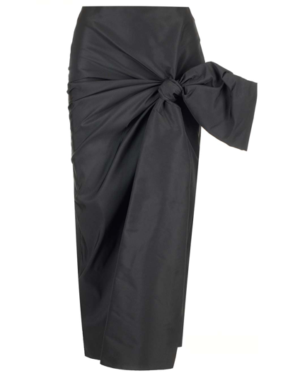 Shop Alexander Mcqueen Skirt With Bow In Black
