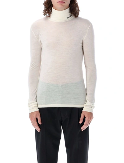 Shop Jil Sander Turtleneck Sweater In Natural