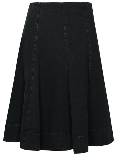 Shop Khaite Lennox Denim Skirt In Black