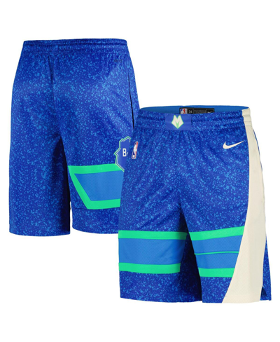 Shop Nike Men's  Royal Milwaukee Bucks 2023/24 City Edition Swingman Shorts