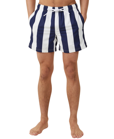 Shop Cotton On Men's Stretch Swim Shorts In Navy Resort Stripe
