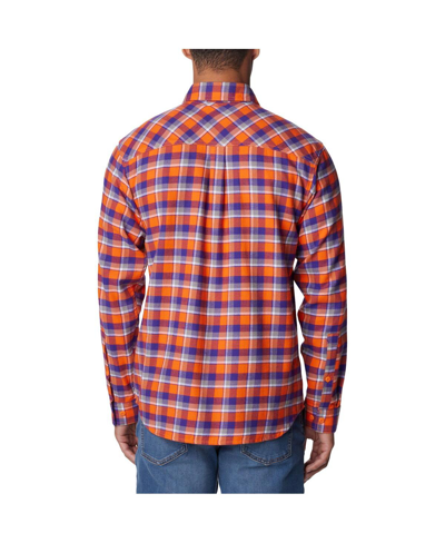 Shop Columbia Men's  Orange Clemson Tigers Flare Gun Flannel Long Sleeve Shirt