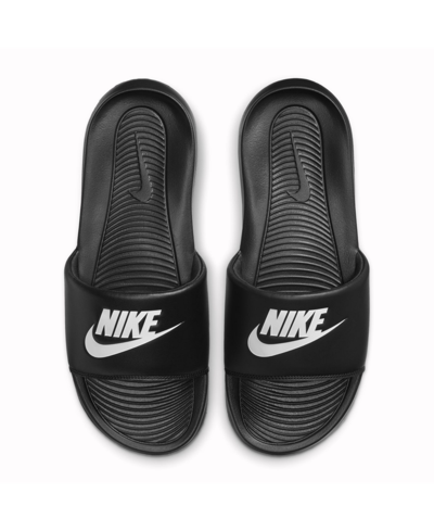 Shop Nike Men's Victori One Slide Sandals From Finish Line In Black,white