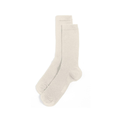 Shop Stems Eco-conscious Cashmere Crew Socks In Ivory