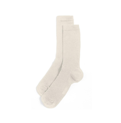Stems Eco-conscious Cashmere Crew Socks In Ivory